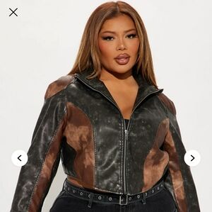 Women's Black and Brown Jacket